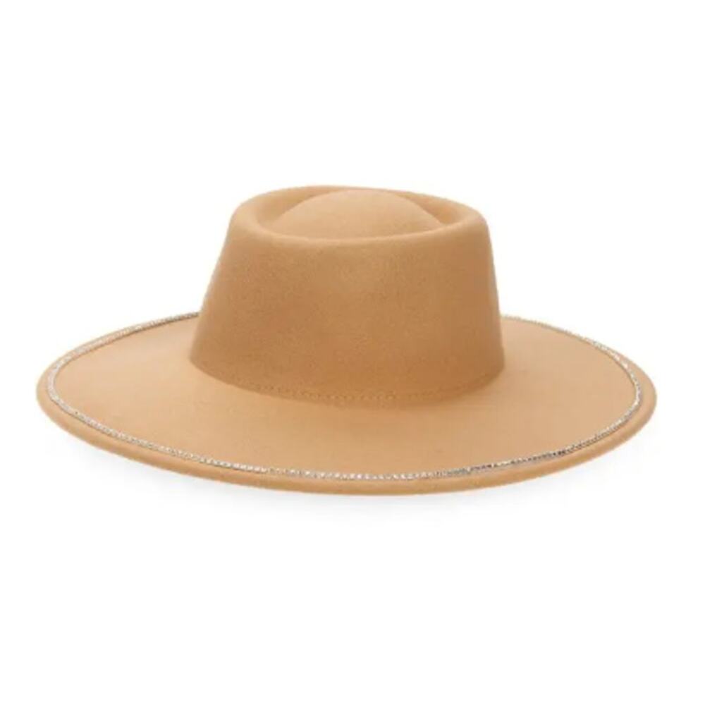 NEW BP. NORDSTROM Women's Embellished Felt Boater Hat One Size